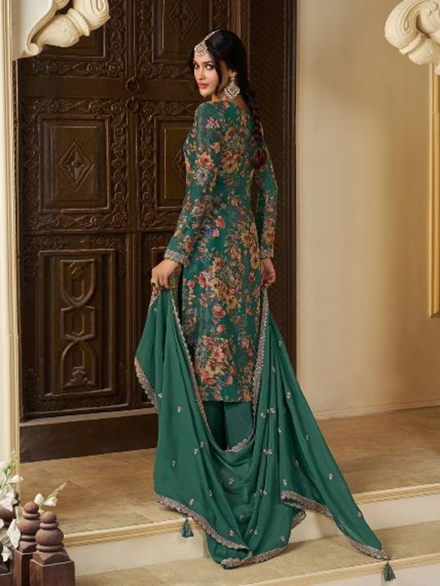 DESIGNER CHINON SILK DIGITAL PRINT WITH EMBROIDERY SEQUENCE CODING WORK TOP BOTTOM WITH DUPATTA FESTIVE WEAR WHOLESALE PRICE ETHNIC GARMENT (12)