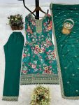 DESIGNER CHINON SILK DIGITAL PRINT WITH EMBROIDERY SEQUENCE CODING WORK TOP BOTTOM WITH DUPATTA FESTIVE WEAR WHOLESALE PRICE ETHNIC GARMENT (10)