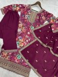 DESIGNER CHINON SILK DIGITAL PRINT WITH EMBROIDERY SEQUENCE CODING WORK TOP BOTTOM WITH DUPATTA FESTIVE WEAR WHOLESALE PRICE ETHNIC GARMENT (3)