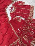 DESIGNER CHINON SILK EMBROIDERY AND SEQUENCE WORK TOP SHARARA WITH DUPATTA PARTY WEAR WHOLESALE PRICE ETHNIC GARMENT (5)