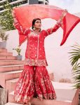 DESIGNER CHINON SILK EMBROIDERY AND SEQUENCE WORK TOP SHARARA WITH DUPATTA PARTY WEAR WHOLESALE PRICE ETHNIC GARMENT (5)
