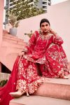 DESIGNER CHINON SILK EMBROIDERY AND SEQUENCE WORK TOP SHARARA WITH DUPATTA PARTY WEAR WHOLESALE PRICE ETHNIC GARMENT (5)