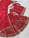 DESIGNER CHINON SILK EMBROIDERY AND SEQUENCE WORK TOP SHARARA WITH DUPATTA PARTY WEAR WHOLESALE PRICE ETHNIC GARMENT (5)