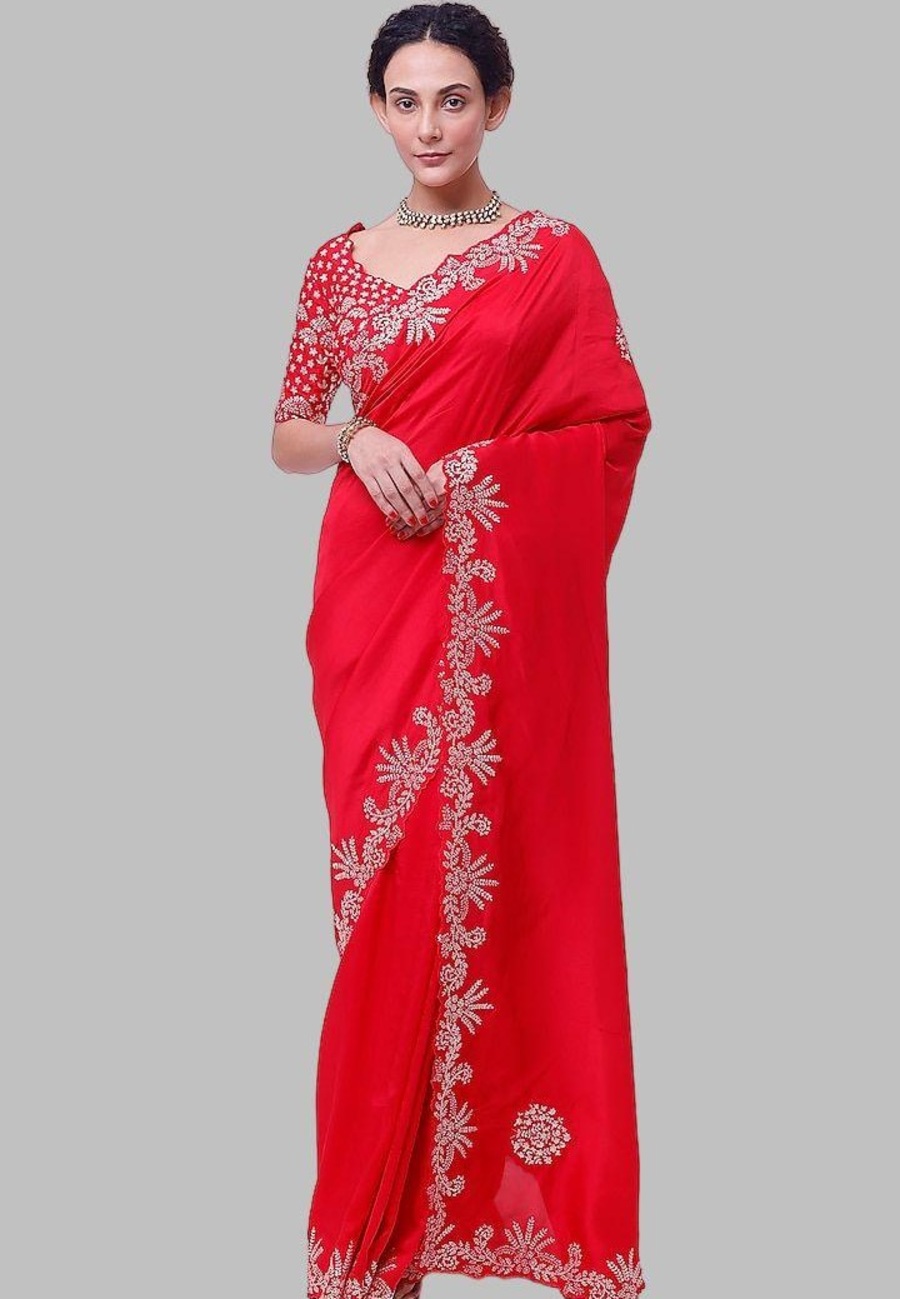 DESIGNER CHINON SILK EMBROIDERY CODING MULTI TREADS & SEQUENCE WORK FESTIVE WEAR WHOLESALE PRICE ETHNIC GARMENT (11)