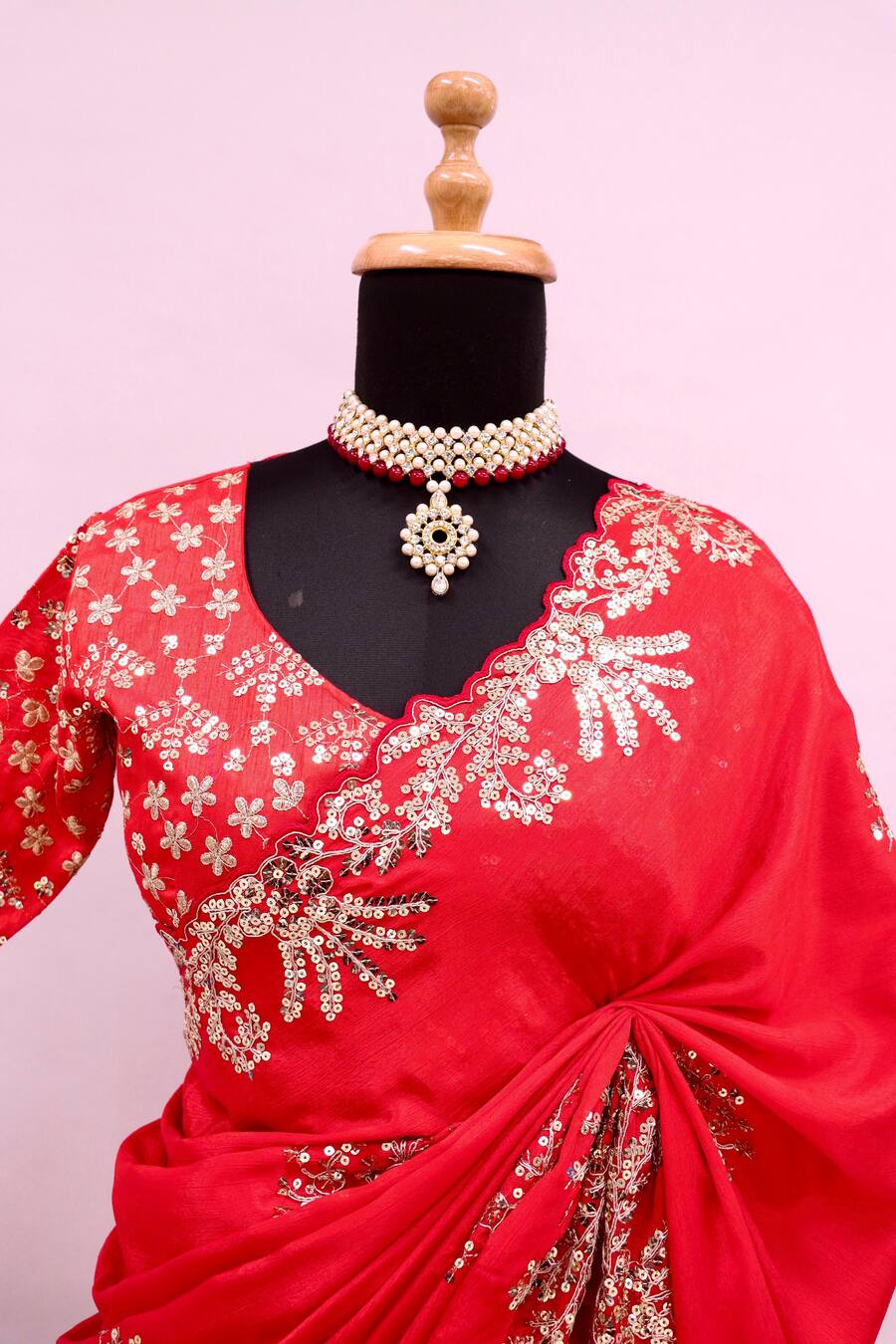 DESIGNER CHINON SILK EMBROIDERY CODING MULTI TREADS & SEQUENCE WORK FESTIVE WEAR WHOLESALE PRICE ETHNIC GARMENT (17)