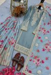 DESIGNER CHINON SILK EMBROIDERY SEQUENCE & CODING DORI WORK TOP PALAZZO WITH DUPATTA WEDDING WEAR WHOLESALE PRICE ETHNIC GARMENT (10)