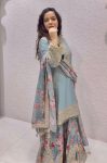 DESIGNER CHINON SILK EMBROIDERY SEQUENCE & CODING DORI WORK TOP PALAZZO WITH DUPATTA WEDDING WEAR WHOLESALE PRICE ETHNIC GARMENT (10)