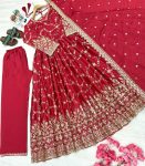 DESIGNER CHINON SILK EMBROIDERY SEQUENCE MIRROR WORK GOWN BOTTOM WITH DUPATTA FESTIVE WEAR WHOLESALE PRICE ETHNIC GARMENT (1)