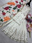 DESIGNER CHINON SILK EMBROIDERY SEQUENCE WORK TOP PALAZZO WITH DUPATTA PARTY WEAR WHOLESALE PRICE ETHNIC GARMENT (3)