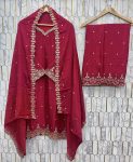 DESIGNER CHINON SILK EMBROIDERY SEQUENCE WORK TOP PALAZZO WITH DUPATTA WEDDING WEAR WHOLESALE PRICE ETHNIC GARMENT (5)