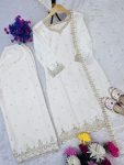 DESIGNER CHINON SILK EMBROIDERY SEQUENCE WORK TOP PALAZZO WITH DUPATTA WEDDING WEAR WHOLESALE PRICE ETHNIC GARMENT (2)