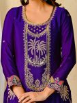 DESIGNER CHINON SILK SEQUENCE EMBROIDERY WORK TOP BOTTOM WITH DUPATTA PARTY WEAR WHOLESALE PRICE ETHNIC GARMENT (3)