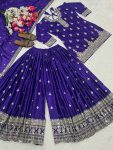 DESIGNER CHINON SILK SEQUENCE EMBROIDERY WORK TOP PALAZZO WITH DUPATTA FESTIVE WEAR WHOLESALE PRICE ETHNIC GARMENT (12)