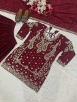 DESIGNER CHINON SILK SEQUENCE EMBROIDERY WORK TOP PALAZZO WITH DUPATTA FESTIVE WEAR WHOLESALE PRICE ETHNIC GARMENT (9)