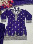 DESIGNER CHINON SILK SEQUENCE EMBROIDERY WORK TOP PALAZZO WITH DUPATTA FESTIVE WEAR WHOLESALE PRICE ETHNIC GARMENT (12)