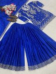 DESIGNER CHINON SILK SEQUENCE EMBROIDERY WORK TOP PALAZZO WITH DUPATTA FESTIVE WEAR WHOLESALE PRICE ETHNIC GARMENT (2)
