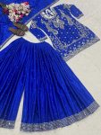 DESIGNER CHINON SILK SEQUENCE EMBROIDERY WORK TOP PALAZZO WITH DUPATTA FESTIVE WEAR WHOLESALE PRICE ETHNIC GARMENT (2)