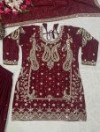 DESIGNER CHINON SILK SEQUENCE EMBROIDERY WORK TOP PALAZZO WITH DUPATTA FESTIVE WEAR WHOLESALE PRICE ETHNIC GARMENT (9)