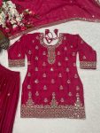 DESIGNER CHINON SILK SEQUENCE EMBROIDERY WORK TOP PALAZZO WITH DUPATTA WEDDING WEAR WHOLESALE PRICE ETHNIC GARMENT (2)