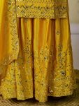 DESIGNER CHINON SILK SEQUENCE EMBROIDERY WORK TOP PALAZZO WITH DUPATTA WEDDING WEAR WHOLESALE PRICE ETHNIC GARMENT (2)