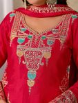 DESIGNER CHINON SILK SEQUENCE EMBROIDERY WORK TOP SHARARA WITH DUPATTA WEDDING WEAR WHOLESALE PRICE ETHNIC GARMENT (9)