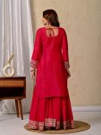 DESIGNER CHINON SILK SEQUENCE EMBROIDERY WORK TOP SHARARA WITH DUPATTA WEDDING WEAR WHOLESALE PRICE ETHNIC GARMENT (9)