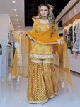 DESIGNER CHINON SILK SEQUENCE EMBROIDERY WORK TOP SHARARA WITH DUPATTA WEDDING WEAR WHOLESALE PRICE ETHNIC GARMENT (3)