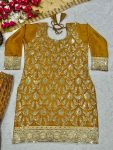 DESIGNER CHINON SILK SEQUENCE EMBROIDERY WORK TOP SHARARA WITH DUPATTA WEDDING WEAR WHOLESALE PRICE ETHNIC GARMENT (3)