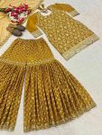 DESIGNER CHINON SILK SEQUENCE EMBROIDERY WORK TOP SHARARA WITH DUPATTA WEDDING WEAR WHOLESALE PRICE ETHNIC GARMENT (3)