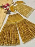 DESIGNER CHINON SILK SEQUENCE EMBROIDERY WORK TOP SHARARA WITH DUPATTA WEDDING WEAR WHOLESALE PRICE ETHNIC GARMENT (3)