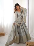 DESIGNER CHINON SILK THREAD WITH SEQUENCE WORK GOWN BOTTOM WITH DUPATTA PARTY WEAR WHOLESALE PRICE ETHNIC GARMENT (9)