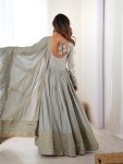 DESIGNER CHINON SILK THREAD WITH SEQUENCE WORK GOWN BOTTOM WITH DUPATTA PARTY WEAR WHOLESALE PRICE ETHNIC GARMENT (9)