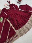 DESIGNER CHINON SILK THREAD WITH SEQUENCE WORK GOWN BOTTOM WITH DUPATTA PARTY WEAR WHOLESALE PRICE ETHNIC GARMENT (3)