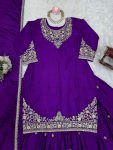DESIGNER CHINON SILK THREAD WITH SEQUENCE WORK TOP LEHENGA WITH DUPATTA PARTY WEAR WHOLESALE PRICE ETHNIC GARMENT (14)