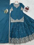 DESIGNER CHINON SILK THREAD WITH SEQUENCE WORK TOP LEHENGA WITH DUPATTA PARTY WEAR WHOLESALE PRICE ETHNIC GARMENT (4)