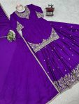 DESIGNER CHINON SILK THREAD WITH SEQUENCE WORK TOP LEHENGA WITH DUPATTA PARTY WEAR WHOLESALE PRICE ETHNIC GARMENT (14)