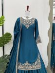 DESIGNER CHINON SILK THREAD WITH SEQUENCE WORK TOP LEHENGA WITH DUPATTA PARTY WEAR WHOLESALE PRICE ETHNIC GARMENT (4)