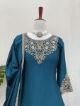 DESIGNER CHINON SILK THREAD WITH SEQUENCE WORK TOP LEHENGA WITH DUPATTA PARTY WEAR WHOLESALE PRICE ETHNIC GARMENT (4)