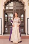 DESIGNER COSMOS JACQUARD PEARL BEADS EMBROIDERED WORK GOWN WITH DUPATTA PARTY WEAR WHOLESALE PRICE ETHNIC GARMENT (9)