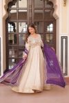 DESIGNER COSMOS JACQUARD PEARL BEADS EMBROIDERED WORK GOWN WITH DUPATTA PARTY WEAR WHOLESALE PRICE ETHNIC GARMENT (9)
