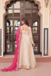 DESIGNER COSMOS JACQUARD PEARL BEADS EMBROIDERED WORK GOWN WITH DUPATTA PARTY WEAR WHOLESALE PRICE ETHNIC GARMENT (3)
