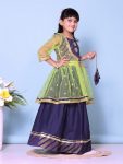 DESIGNER COTTON JACQUARD WEAVING LACE BORDER WORK KID’S LEHENGA CHOLI WITH KOTI PARTY WEAR WHOLESALE PRICE ETHNIC GARMENT (19)