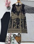 DESIGNER CREPE EMBRIODERY WORK TOP PENT WITH DUPATTA BRIDAL WEAR WHOLESALE PRICE ETHNIC GARMENT (23)
