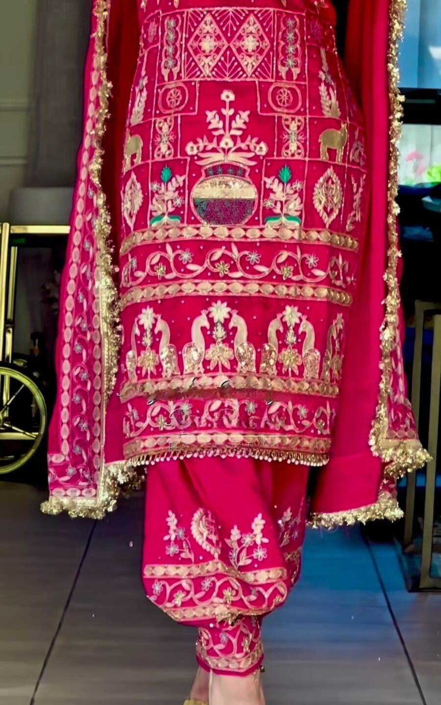 DESIGNER CREPE EMBROIDERY SEQUENCE WORK TOP PATIYALA WITH DUPATTA FESTIVE WEAR WHOLESALE PRICE ETHNIC GARMENT (17)