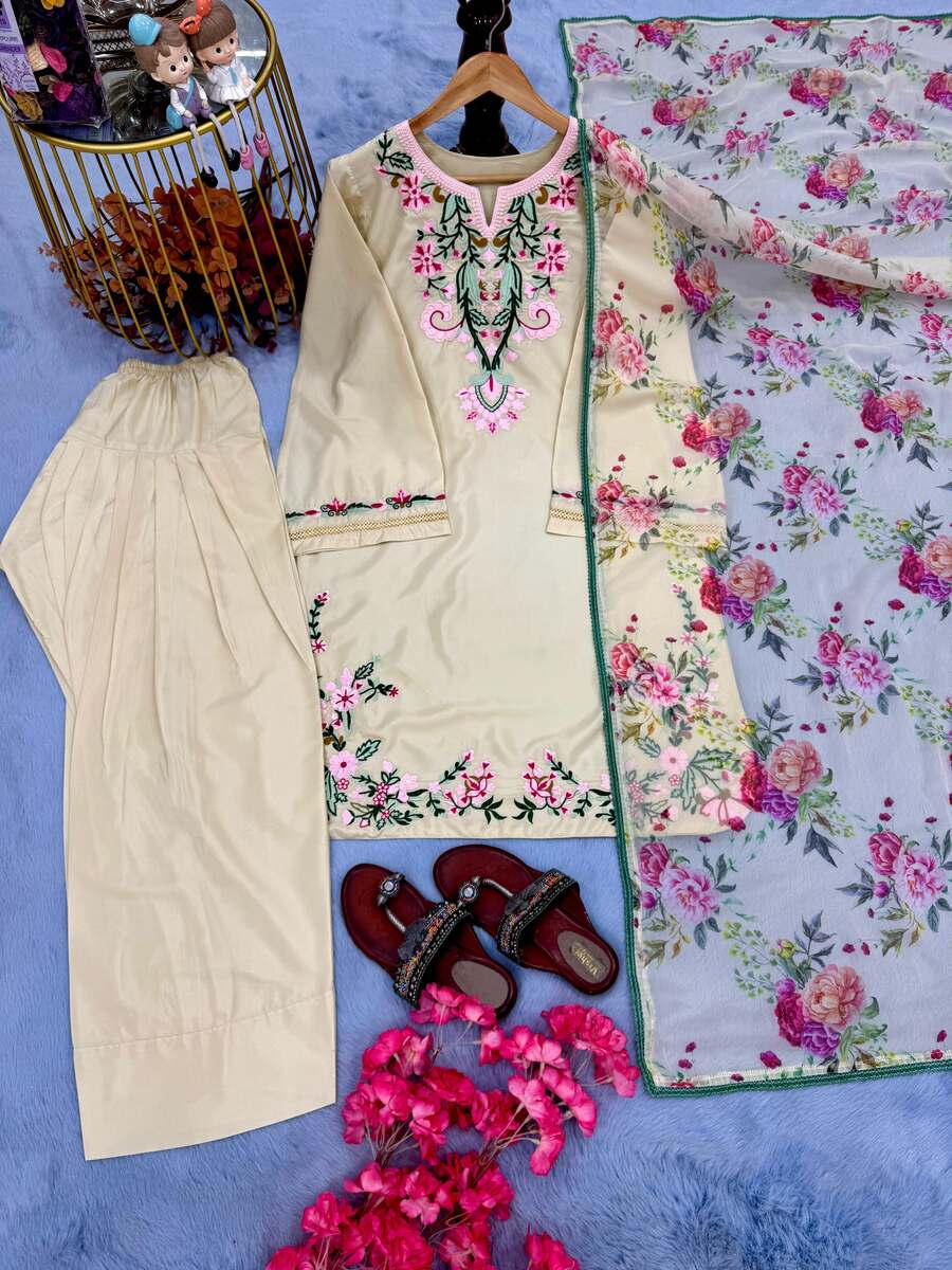 DESIGNER CREPE EMBROIDERY WORK TOP PATIYALA WITH DUPATTA FESTIVAL WEAR WHOLESALE PRICE ETHNIC GARMENT (12)