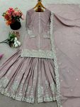 DESIGNER CREPE SILK EMBROIDERY SEQUENCE WORK TOP SHARARA WITH DUPATTA FESTIVE WEAR WHOLESALE PRICE ETHNIC GARMENT (2)