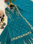 DESIGNER CREPE SILK MOTI, EMBROIDERY, WITH FANCY BORDERS LACE WORK TOP PALAZZO WITH DUPATTA WEDDING WEAR WHOLESALE PRICE ETHNIC GARMENT (2)