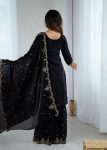 DESIGNER CRUNCY SILK EMBROIDERY SEQUENCE AND JARI WORK TOP SHARARA WITH DUPATTA PARTY WEAR WHOLESALE PRICE ETHNIC GARMENT (3)