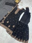 DESIGNER CRUNCY SILK EMBROIDERY SEQUENCE AND JARI WORK TOP SHARARA WITH DUPATTA PARTY WEAR WHOLESALE PRICE ETHNIC GARMENT (3)