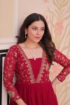 DESIGNER FAUX BLOOMING SEQUENCE & ZARI EMBROIDERY WORK GOWN FESTIVE WEAR WHOLESALE PRICE ETHNIC GARMENT (8)